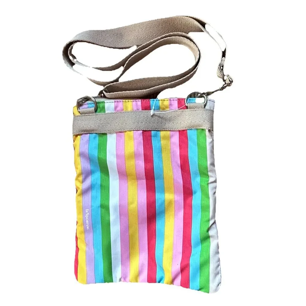 Lesportsac Vintage Madison Rainbow Small Crossbody Shoulder Bag 3 Zipper